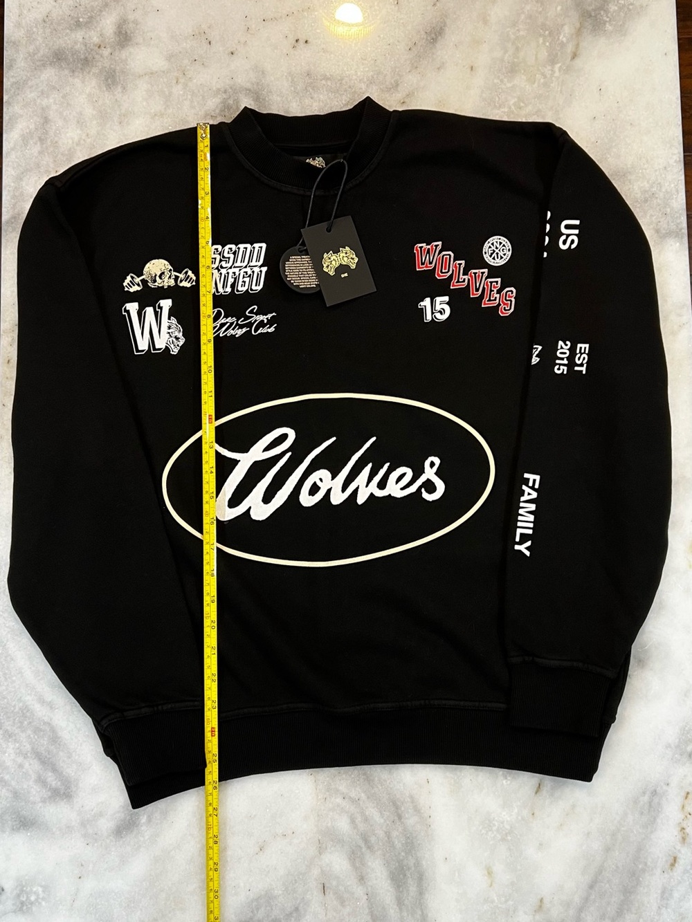 Darc Sport 346 of 1000 Black Wolves Graphic Crewneck Sweatshirt NWT